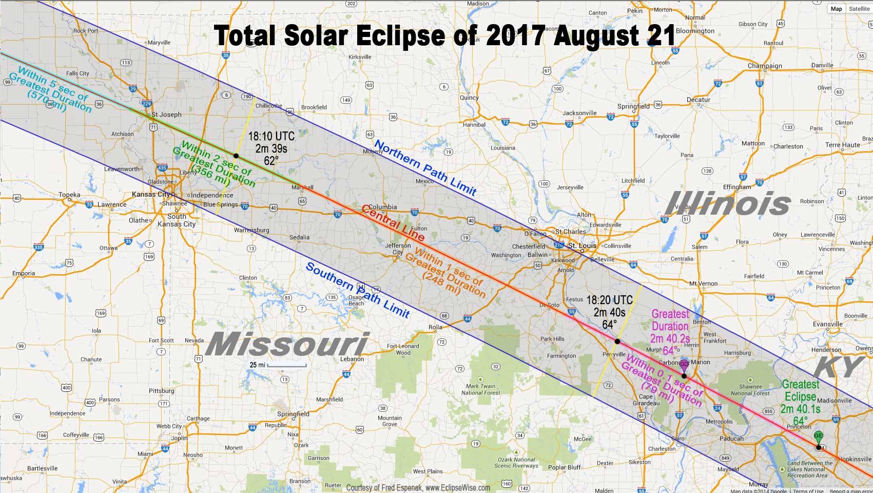 See Nasa S Detailed Map Of The 2017 Total Solar Eclipse Time