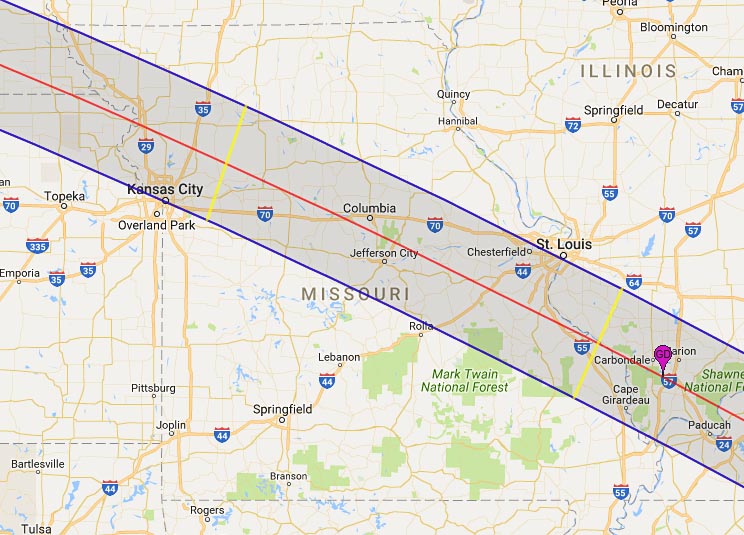 Eclipse Path Missouri Map