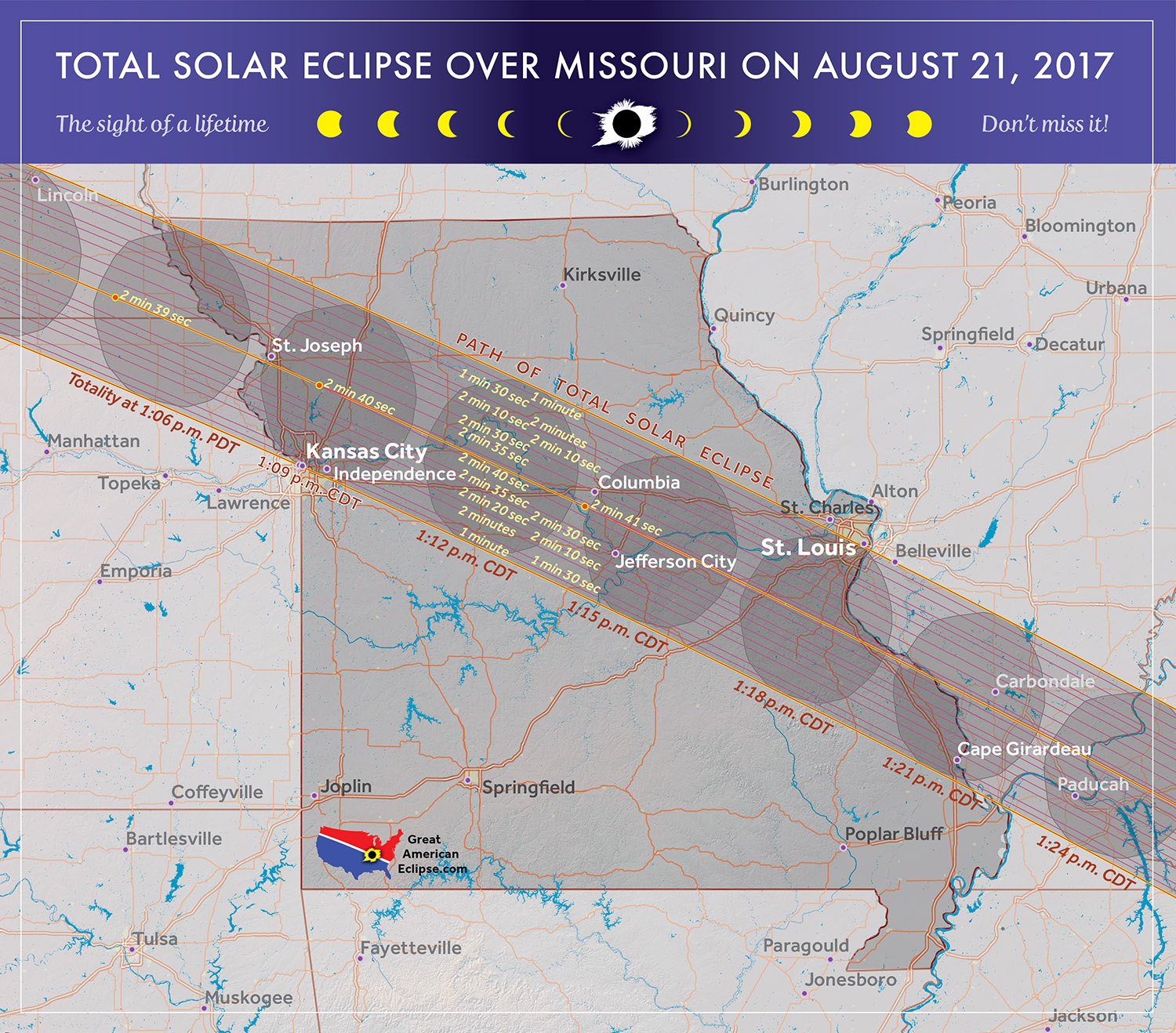 Missouri Solar Eclipse Map Table Rock Lake Map