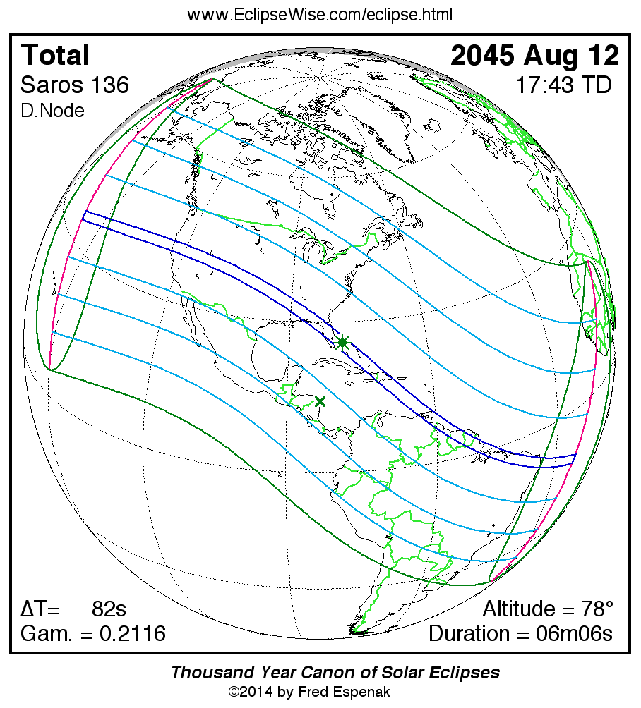 Eclipsewise Total Solar Eclipse Of 2045 Aug 12