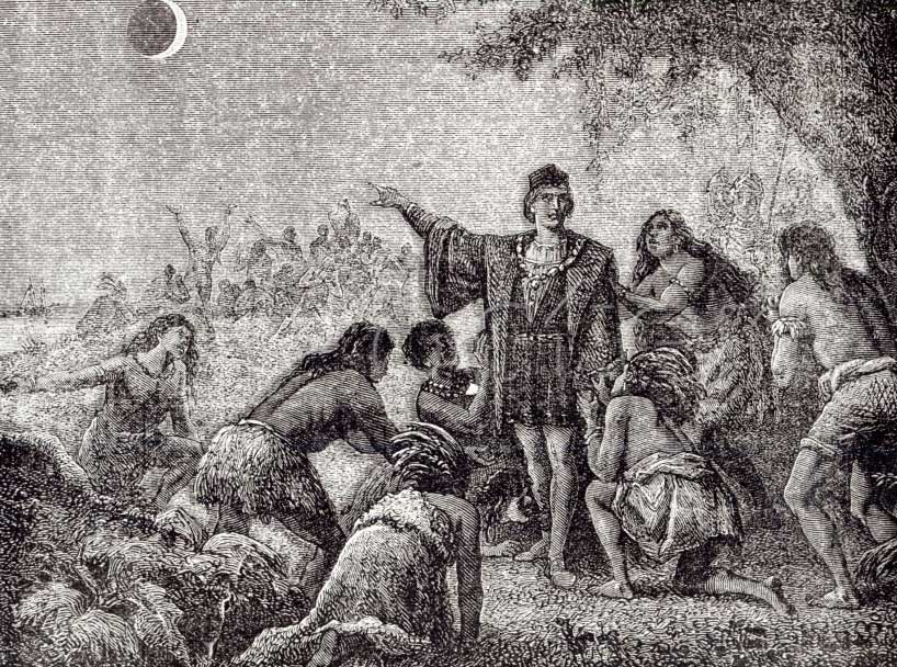 Columbus presenting an Eclipse to Native Americans