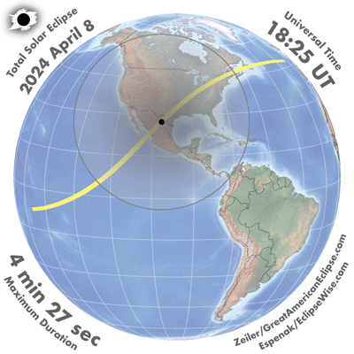 EclipseWise - Total Solar Eclipse of 2024 Apr 08