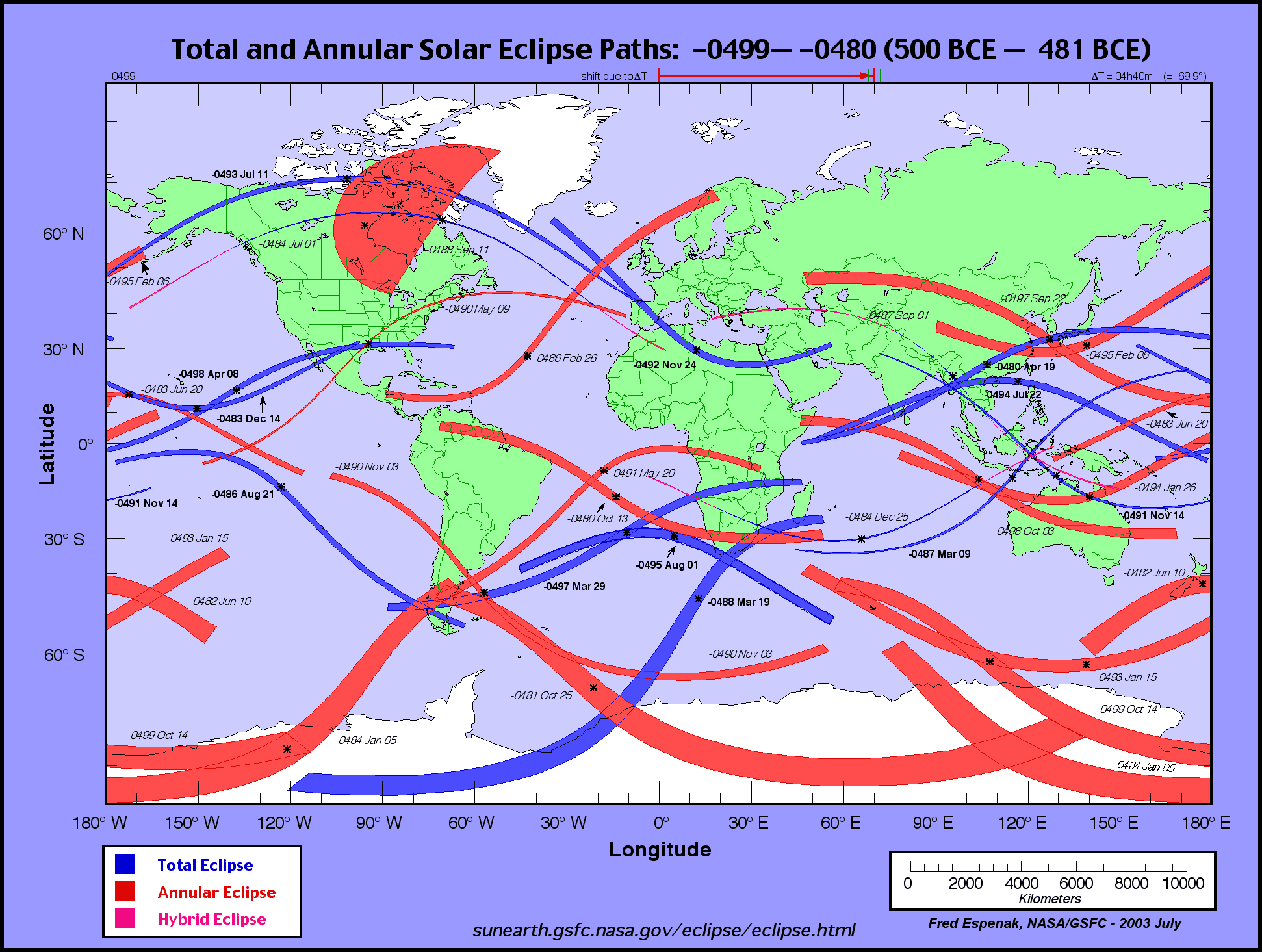 Total and Annual Solar Eclipse Paths 2021-2040. Total and Annual Solar Eclipse Paths.